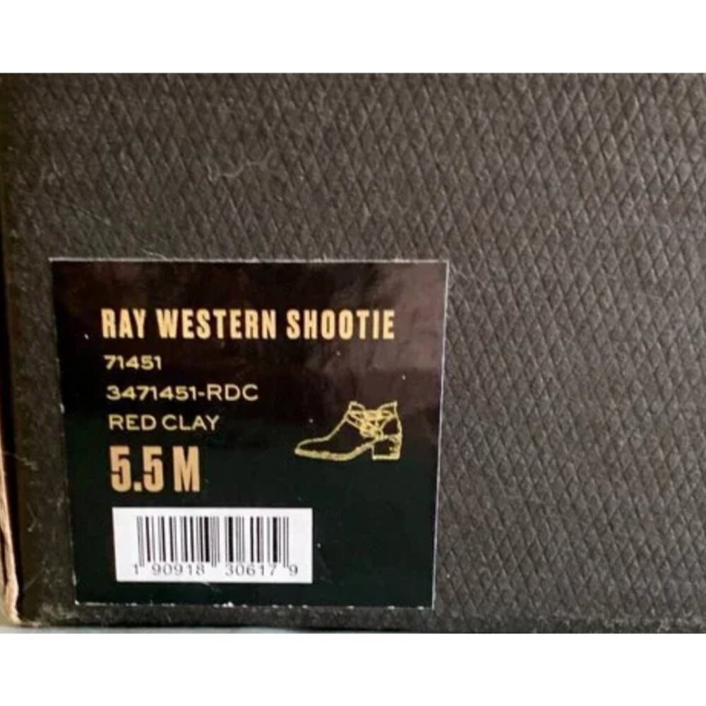 NWT FRYE Women's Ray Red Clay Leather Western Buckle Ankle Boots Sz 5.5 - Picture 9 of 9